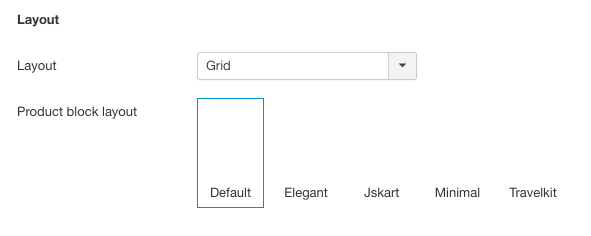 Product Block Layout